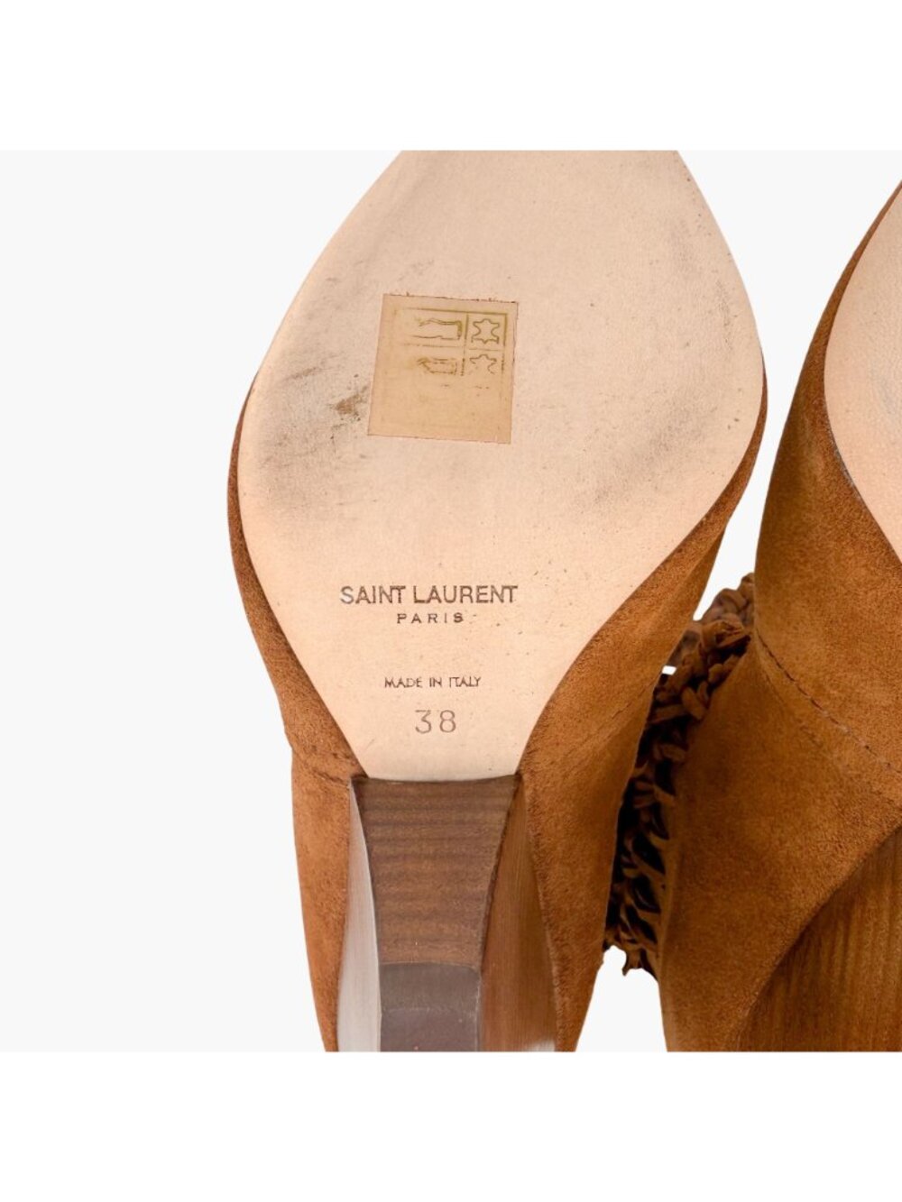 Saint Laurent Niki Twine Soho Slouchy Knee Boot Brown Suede Western Size 38 US 8 - Picture 13 of 14